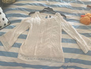 Multi Pattern Crotchet Cream Blouse 