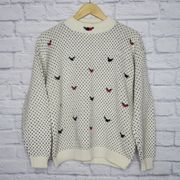 Vintage 80s Rose Polka Dot Sweater