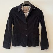 Navy Corduroy Jacket w/ Button Closure - Size Medium