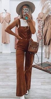 Olivaceous Rust Brown Corduroy Jumpsuit/Overalls