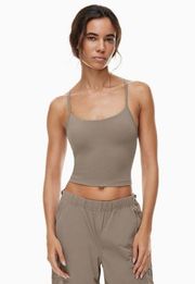 Aritzia TNA Butter Posture Brown Sports bra Tank, Size Small, strapless active