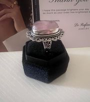 Handmade 925  Ring Rose Quartz Gemstone Size 8
