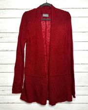 Wooden Ships Red Open Front Cardigan Sweater Size Medium