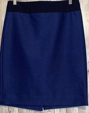 The Limited Blue & Black Lined Close Polka Dots Contrast Waist Band Skirt Size 4