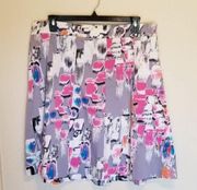 Lane Bryant Abstract Print Flare Skirt.