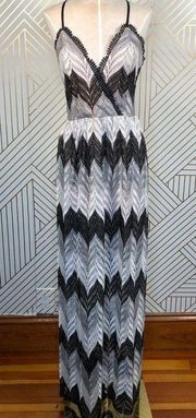 Dress The Population Lucia Chevron Maxi Dress