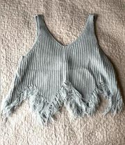 Cute Country Frayed Crop Top Tank