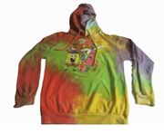 Nickelodeon SpongeBob SquarePants Tie Dye Multicolor Hoodie Size M