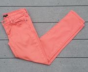 J. Crew Stretch Size 26 Toothpick Jeans | J.Crew Coral Colored Jeans Style 77088