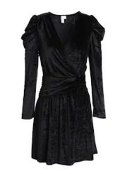 & Other Stories black Atelier LA puff shoulder long sleeve velvet dress size 4