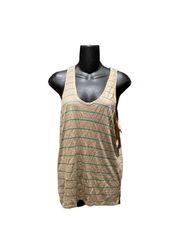 Brochu Walker Beige And Green Striped Tank Top