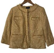 Investments Gold Sequin Lined Blazer NWT 10