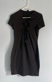 SheIn Open Front Laced Tshirt Dress