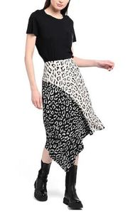 A.L.C Asymmetric Leopard Print Silk Natalie Skirt Womens Size 4