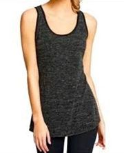 CAbi Glee Sweater Tank Gray Grey Charcoal Black Trim Heathered Shirt Small