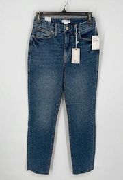 Good American Good Classic Raw Edge Ankle Jeans NEW Size 2 Stretch Women's Blue