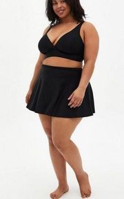 Torrid Size 2 High-Rise Long Swim Suit Skirt With Shorts Black