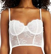 INC International Concepts Lace Bustier in Washed White NWT MSRP $40 Size M