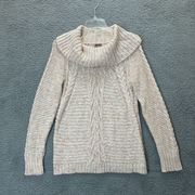 Soho New York & Co Sweater Women Small Cowl Neck Pullover Heavy Cable Knit