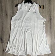 Nike Women's Court Dri-FIT Victory Tennis Dress Cutout Back White Plus Size 2X