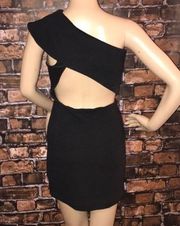 asos One Shoulder Cocktail Party Open Back Mini Dress Black Small Medium 6