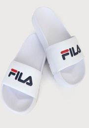 NEW FILA Drifter White Multi Pool Slide Sandals