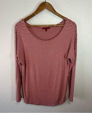 Red BKE | Burnt Orange & White Striped Top Sz L‎