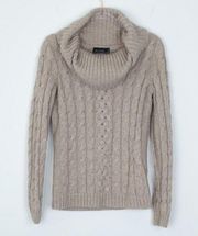 The Limited Cowl Neck Wool Blend Cable Knit Sweater Size Medium