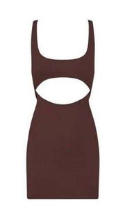 SKIMS Size 4X Signature Swim Cut Out Pullover Tank Dress Cocoa Brown NWT 4XL