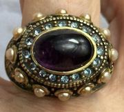 Heidi Daus Vintage Rhapsody In Hues Domed Cabochon Ring - size 9