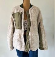 We The Free Rivington Sherpa Jacket Green Zip-up Free People Cozy Jacket