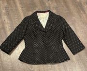 Kate Spade polka dot crop blazer with 3/4 sleeve