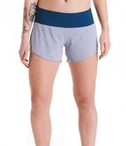 Oiselle Roga Featherweight Running Shorts Blue Womens Size 12 4” Run Workout