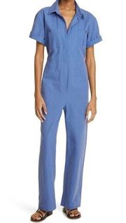 MARA HOFFMAN Kailyn Recycled Cotton Utility Jumpsuit - Blue size small