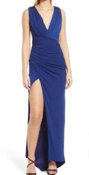 KATIE MAY Sugar Stick Sleeveless Gown In Royal Midnight