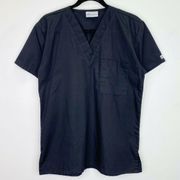 UA Scrubs Uniform Advantage Solid Black Scrub Top Shirt Size Small S