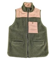 United By Blue Military Green Sherpa Fleece Vest - Women's Size Medium