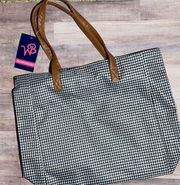 Houndstooth Print Tote Bag