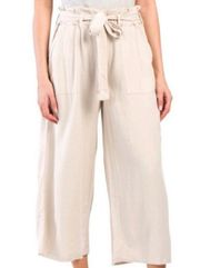 Wide Leg Paperbag Cropped Pants