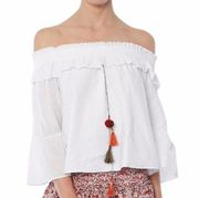 Misa Los Angeles White Top Blouse S