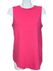 J. Jill Pink Perfect Pima Cotton  Shirttail Sleeveless Tee Medium