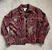 coldwster creek floral “denim” jacket