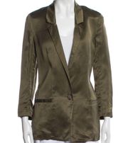 DVF Forest Green Silk Blazer Size S