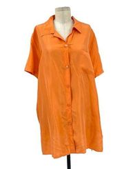 Diane von Furstenberg Vintage Color Authority Orange Button Down Plus Size 1X