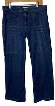 J. Jill Authentic Fit Full Wide Leg Jeans Trouser Denim Mid Rise Jean size 10