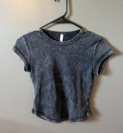 Black Ribbed Baby Tee S