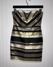 Petite Striped Strapless Prom Party Dress Size 0P