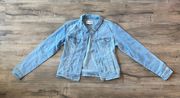 Jean Jacket Cropped Long Sleeve Fashion Chic Casual Light Blue Basic Denim