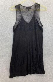 Thalia Black Sleep Shirt Lace Short Sleeveless SIze XS Racerback VNeck