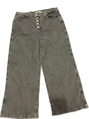 Levi’s  grey Button Fly Mile High Cropped
Wide Leg Jeans Size 32